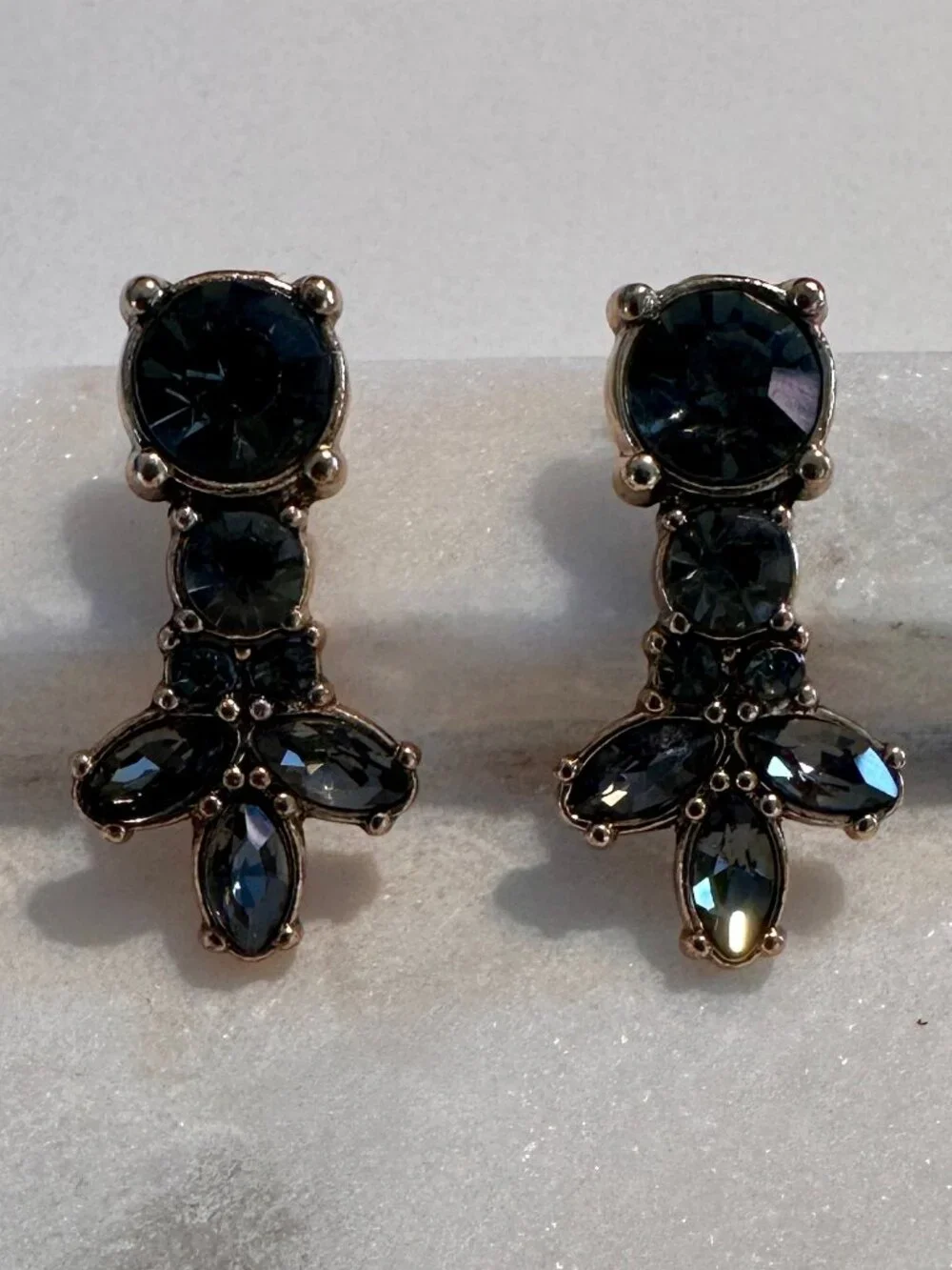 Gray Crystal Earrings